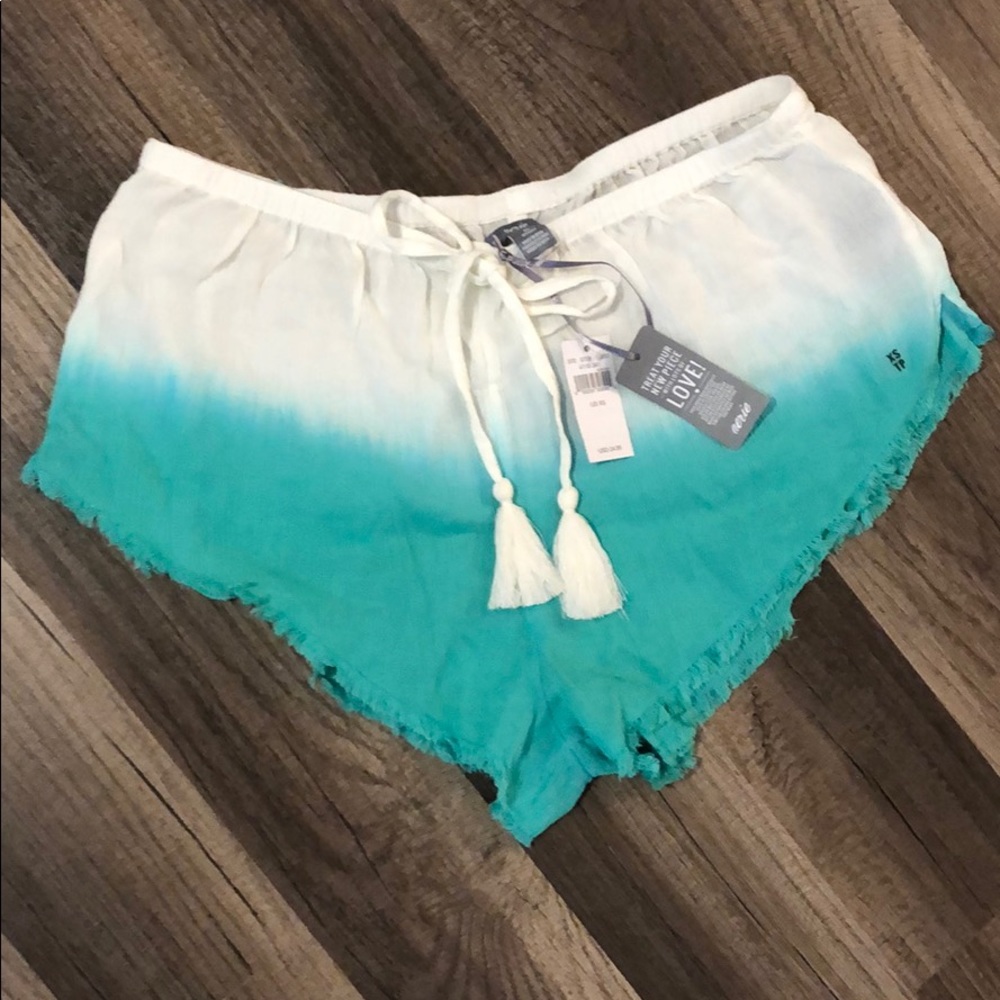 NWT Aerie turquoise and white shorts